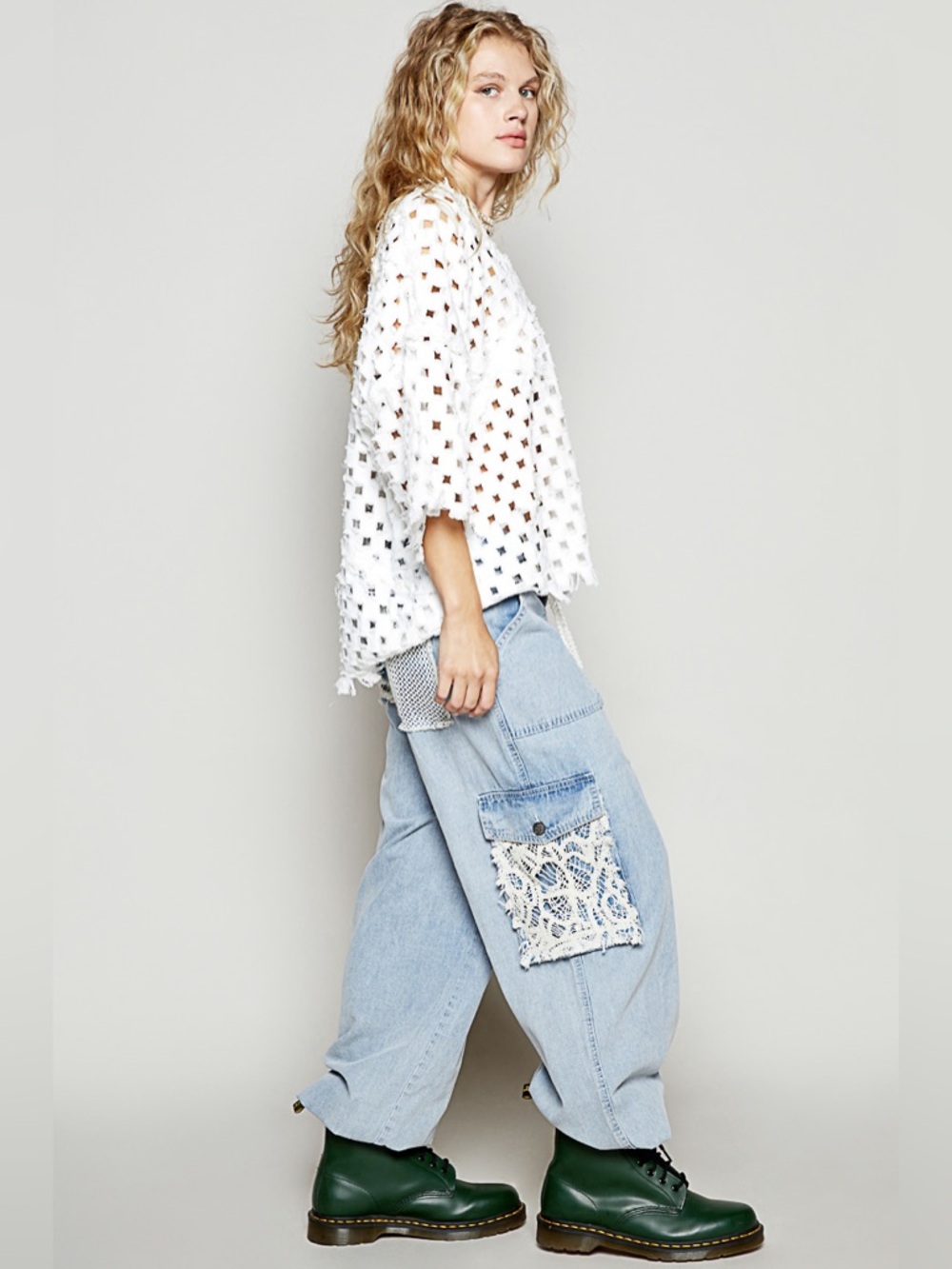 POL “ Crochet Cargo “ Relaxed Baggy Jeans | Denim - Picture 5 of 5